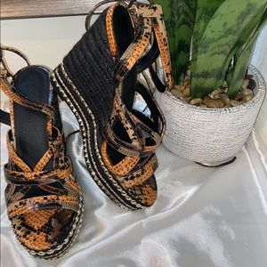 Asos Snake Print Wedge Heel